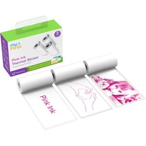 Navulling myFirst Camera Insta 2 en myFirst Camera Wi - navulling Thermal Sticker Roze inkt op wit papier