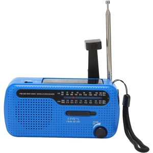 Draagbare noodradio - 1200mAh Zonnesolar dynamo, AM/FM/kortegolven 1/2 Weerradio, LED zaklamp, SOS-alarm, Geschikt voor wandelen, kamperen