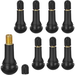 Rubberen ventielen TR413 - 8 stuks autobandventiel zwart - snap-in bandenventiel voor auto, motorfiets, fietsen
