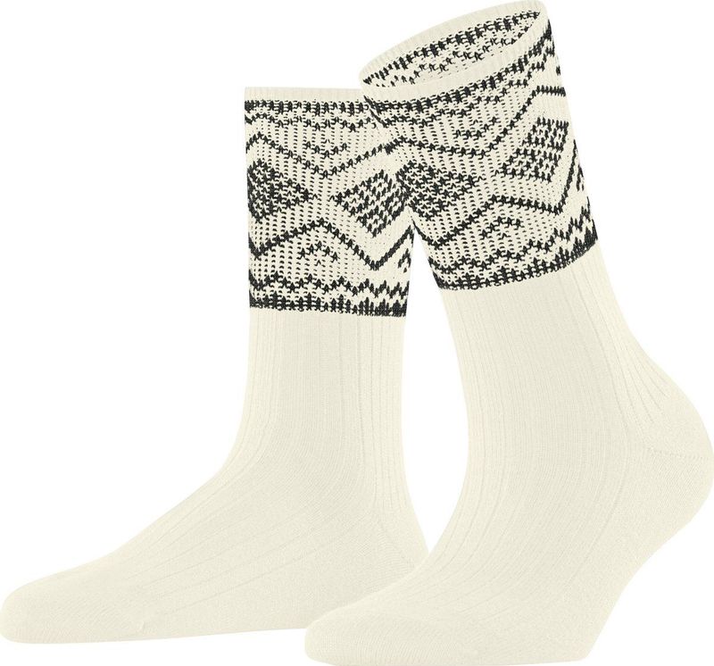 ESPRIT - Selbu Shimmer W - Sokken - Wit - Katoen - 1 stuk