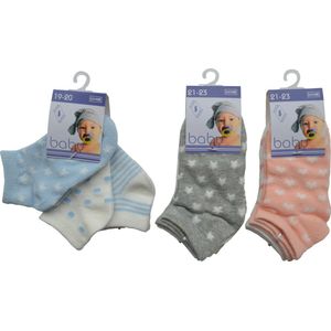 Baby sneaker sokjes - 12 paar kousen - hoogwaardig katoen - maat 21/23 - 3 kleuren