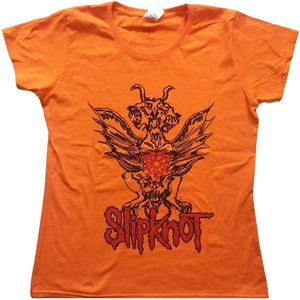 Slipknot - Winged Devil Dames T-shirt - S - Oranje