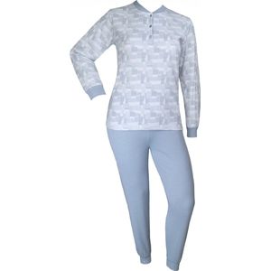 Dames pyjama Lunatex jersey flanel Mosaic Blauw - maat XL