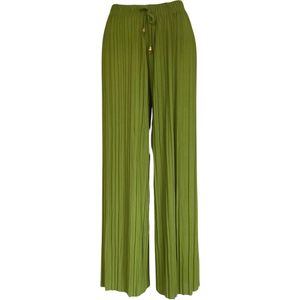 Hoogwaardige Dames Flare Broek / Pants | Flared Pantalon | Groen - Maat L