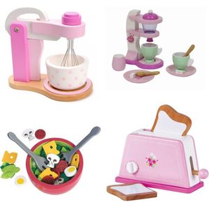 Mentari Keukenmachine set met toaster-Mixer-Koffie set en salade kom u krijgt 4 assorti geleverd.