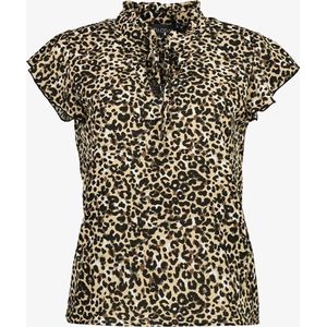TwoDay dames blouse bruin met luipaardprint - Maat S