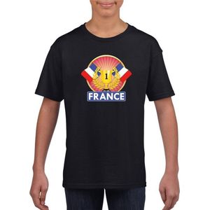 Zwart Frankrijk supporter kampioen shirt kinderen 122/128