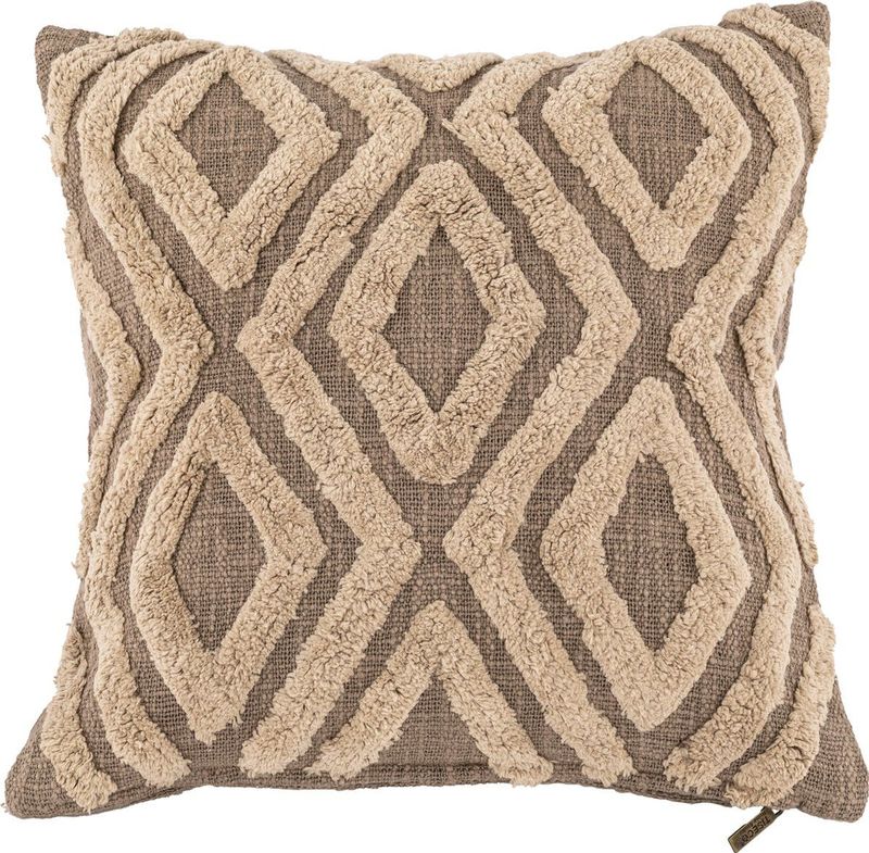 Tiseco Home Studio - SAHARA CONTRAST - Kussen - 45x45 cm - Taupe