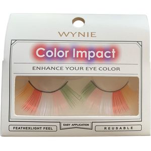 Wynie - Nep Wimpers - Valse Wimpers - Fake Lashes - Groen Roze Wit Rood Geel - 2,2 cm. lang - Zonder lijm - 1 Paar - UA153415