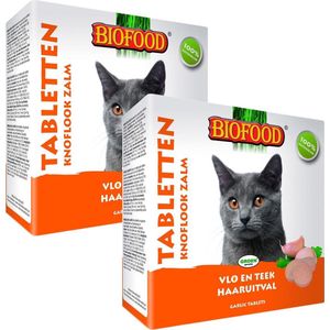 Biofood Huid & Vacht - Kat - Snack - Glutenvrij - Knoflook & Zalm - 2 x 60 gr