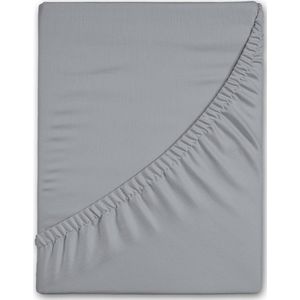 Good Morning - Flanellen Hoeslaken - Zilver - 180x200 cm - 2 Persoons - 100% Katoen