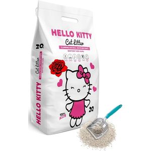 HELLO KITTY 20LT FINE Grained WHITE BENTONITE ROSE SCENTED Kattenbakvulling