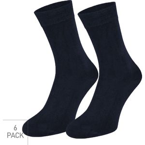Bamboe Sokken 6-Pack - Marine - Maat 46-47 - Dunne Bamboe Sokken Voor Frisse Droge Voeten - Dames / Heren