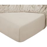 DoubleDry - Hoeslaken - Licht Beige - 180x200 cm - 100% Natuurlijk Katoen - Rondom Elastiek
