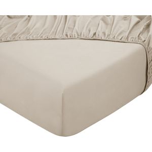 DoubleDry - Hoeslaken - Licht Beige - 180x200 cm - 100% Natuurlijk Katoen - Rondom Elastiek