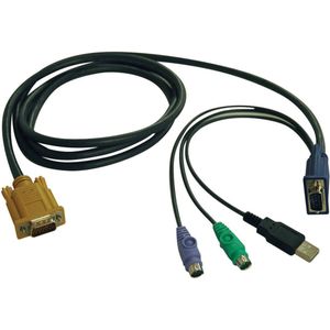 Tripp Lite P778-010 toetsenbord-video-muis (kvm) kabel Zwart 3,05 m