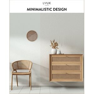 Kwarts decoratieve klok met stille veegbeweging, modern en minimalistisch Scandinavisch design, zonder te tikken, keukenwandklok, woonkamer, slaapkamer, hal, 24,8 cm, bruin