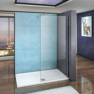 Aica Sanitair Douchewand - Vrijstaand - 65 x 185 cm - 6 mm Transparant Glas
