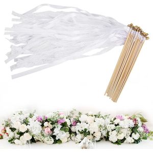 12 Pieces Wedding Wands with Bells and Garlands for Weddings