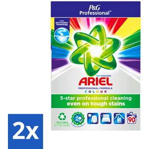 Ariel Professional - Waspoeder - Gekleurde Was - 90 Wasbeurten - Voordeelverpakking - 2 stuks
