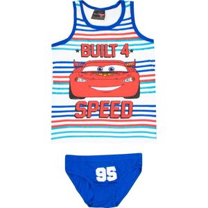 Cars ondergoedset - Topje en Broekje - Blauw - 100% Katoen - Lekker lang - Maat 104/110