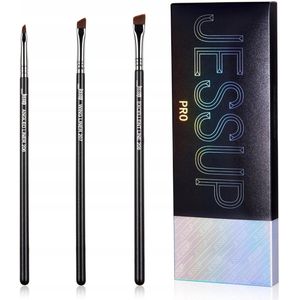 Jessup - T345 - Eyelinerborstelset - Zwart - 3-delige Precisie-Eyelinerborstels