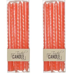 Kaarsenset - Twisted kaarsen - Oranje - 8stuks - Kaarsen - Gedraaide kaarsen - Cadeau - Twisted candles - Kaars - Candle - Hippe kaars
