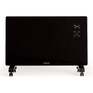 CREATE WARM CRYSTAL 2000W Wifi - glazen stralingsconvector- Op wielen- WIFI-  2 vermogens- Zwart