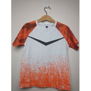 Jongens t-shirt Sem oranje zwart wit 146/152