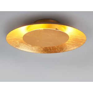 Lindby - LED plafondlamp - 1licht - metaal - H: 6 cm - goud - Inclusief lichtbron