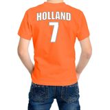 Oranje supporter t-shirt - rugnummer 7 - Holland / Nederland fan shirt / kleding voor kinderen 122/128
