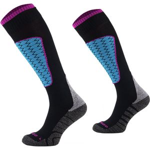 Comodo Skisokken Polycolon SKI1 - Zwart/Blauw - Maat 43-46