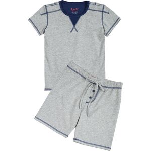 La V Shortama voor jongen- Effen grijs 104-110