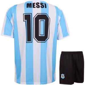 Argentinie Messi Voetbaltenue - Messi Tenue - Voetbaltenue Kinderen - Shirt en Broekje - Jongens en Meisjes - Volwassenen - Heren en Dames-164