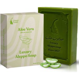 Green Fadel - Luxury Aleppo Zeep - 100 Gram - Aloë Vera