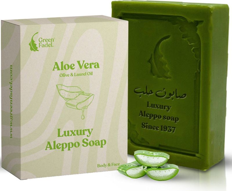 Green Fadel - Luxury Aleppo Zeep - 100 Gram - Aloë Vera