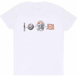 Disney Star Wars - Jedi Calculation Mens Tshirt - L - Wit