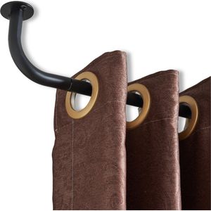 ACAZA Gordijnroede - Gordijnroede uitschuifbaar - Gordijnstang 120 tot 210 cm - Zwart