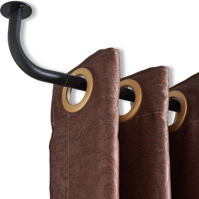 ACAZA Gordijnroede - Gordijnroede uitschuifbaar - Gordijnstang 120 tot 210 cm - Zwart