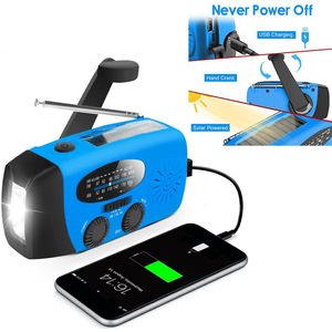 Zonne-energie Noodradio met Handcrank - AM/FM Radio met 3 LED Zaklamp & 2000mAh Powerbank | Waterdichte sradio met Telefoonoplader | Ideaal voor Noodgevallen en Buitenactiviteiten