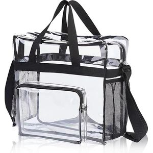 Transparante tas PVC make-up tas transparant met ritsvakken Waterdichte transparante reistassen voor toilettas Reizen en sport (30 x 30 x 15 cm)
