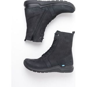 Wolky Hoge veterschoenen Viper zwart nubuck