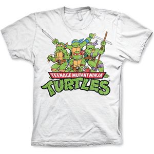 Teenage Mutant Ninja Turtles Turtles Distressed Group T-Shirt NIC-1-TMNT005-H48-5 White-3XL