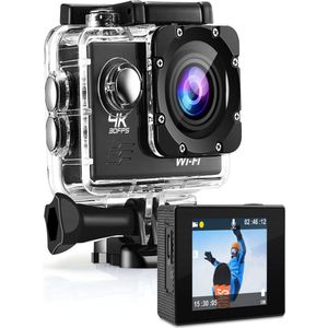 Koopkrachtig - Action Camera - Model 2026 - Vlog camera - Dashcam - Beeldstabilisatie - Actiecamera - Onderwatercamera - 30Fps - Inclusief 64 GB SD kaart en Accessoires
