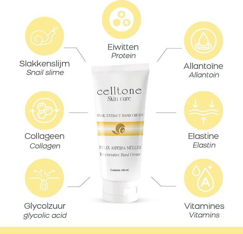 Celltone - Handcrème - Slakkenslijm - 50ml - Natuurlijke Ingrediënten
