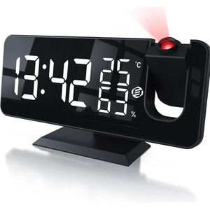 Equivera Wekkerradio - Wekkerradio - Klokradio - Digitale Wekker - Projectiewekker - USB-Oplaadpoort - Slaaptimerfunctie