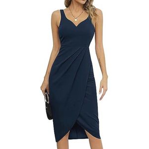 Zomer Cocktailjurk Dames | Elegante Wikkeljurk | Midi-Partyjurk