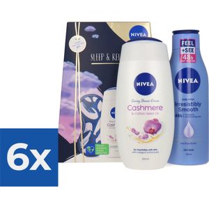 Geschenk Nivea  Sleep & Relax (douchegel 250 ml- bodylotion 250 ml- oogmasker) - Voordeelverpakking 6 stuks