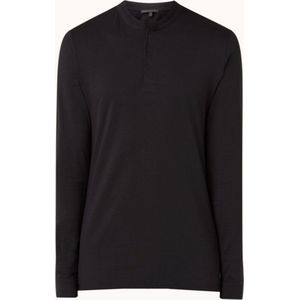 DRYKORN Keno longsleeve met logo en knoopdetail - Zwart - Maat S