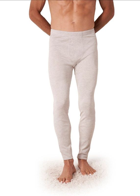 Damart - Lange klassiek gebreide legging met opengewerkte details Thermolactyl - Heren - Grijs - S